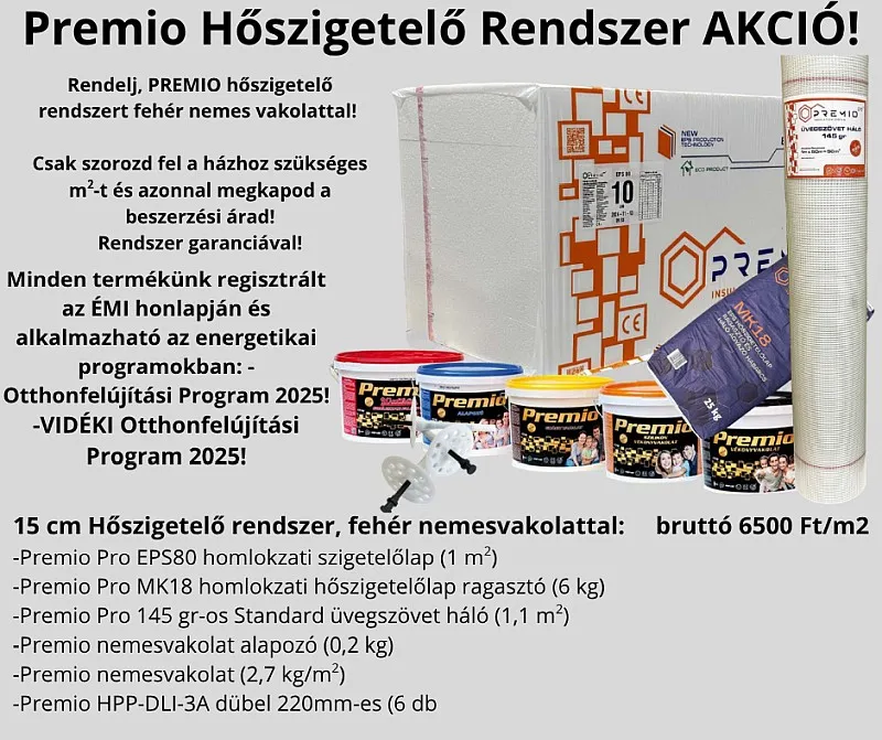 Premio hőszigetelő rendszer akció – 15 cm
